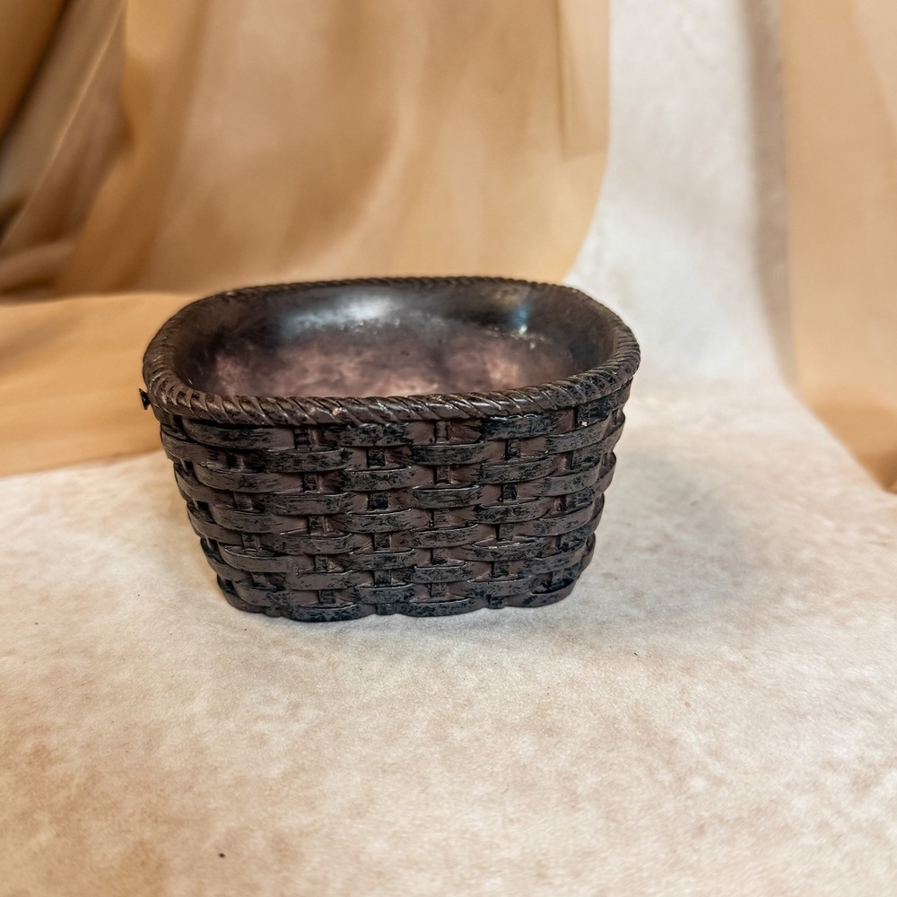 Brown Wicker Style Mini Basket Planter - Picture 2 of 6
